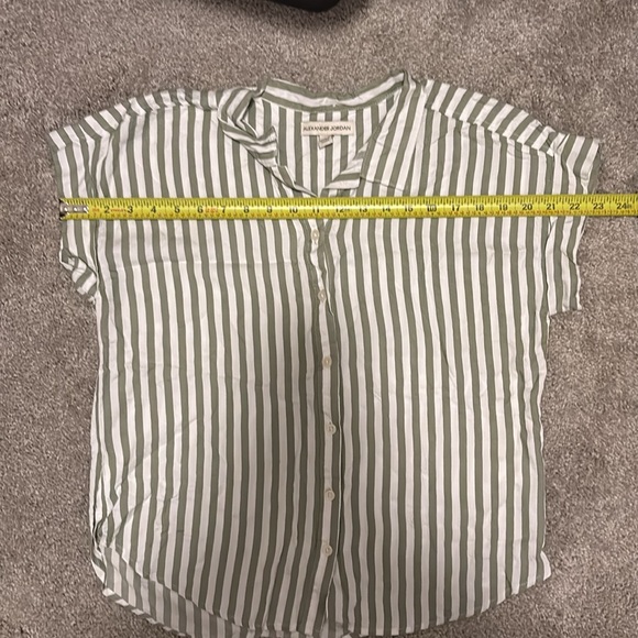 Alexander Jordan Green & White Striped Blouse - Picture 11 of 14